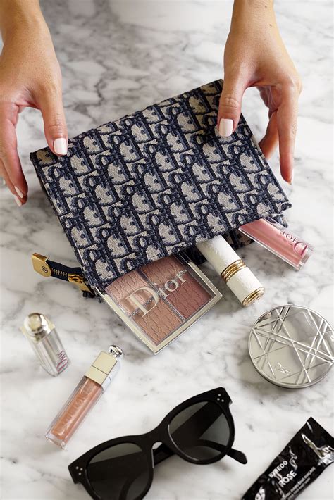 designer Dior makeup bag